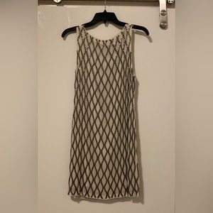 Alice + Olivia Mini Dress in Bone color with beautiful silver beads. Size 0